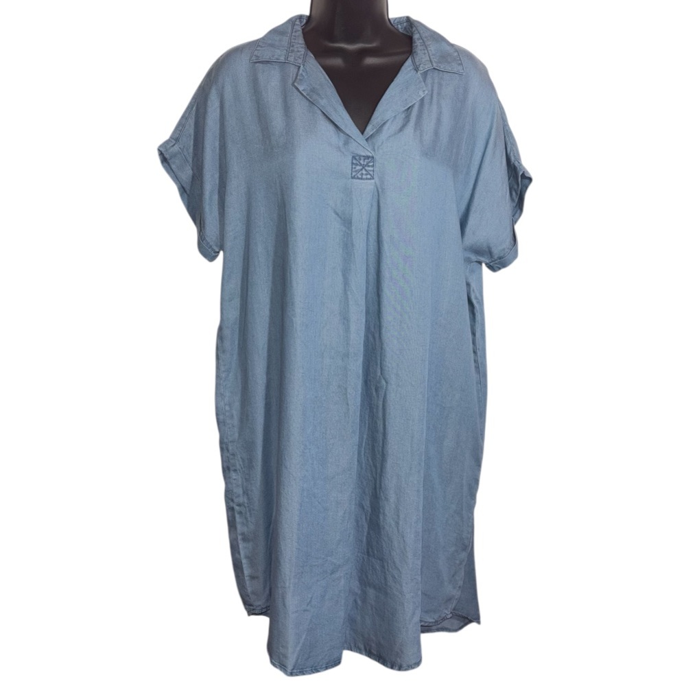 Thread & Supply Denim Mini Dress Short Sleeve Light Chambray Women’s Size Medium